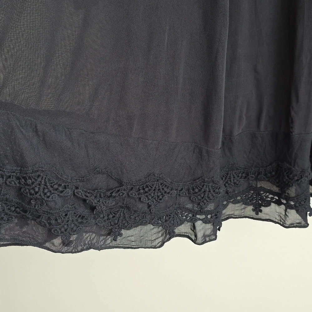 Altar'd State Black Crochet Lace Bell Sleeve Boho Mini Dress - Picture 13 of 13